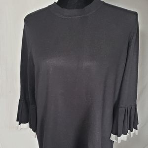 Ivanka Trump Black Sweater with White Accents